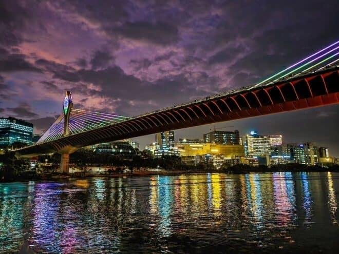 Modern cable bridge over Durgam Cheruvu Lake Hyderabad