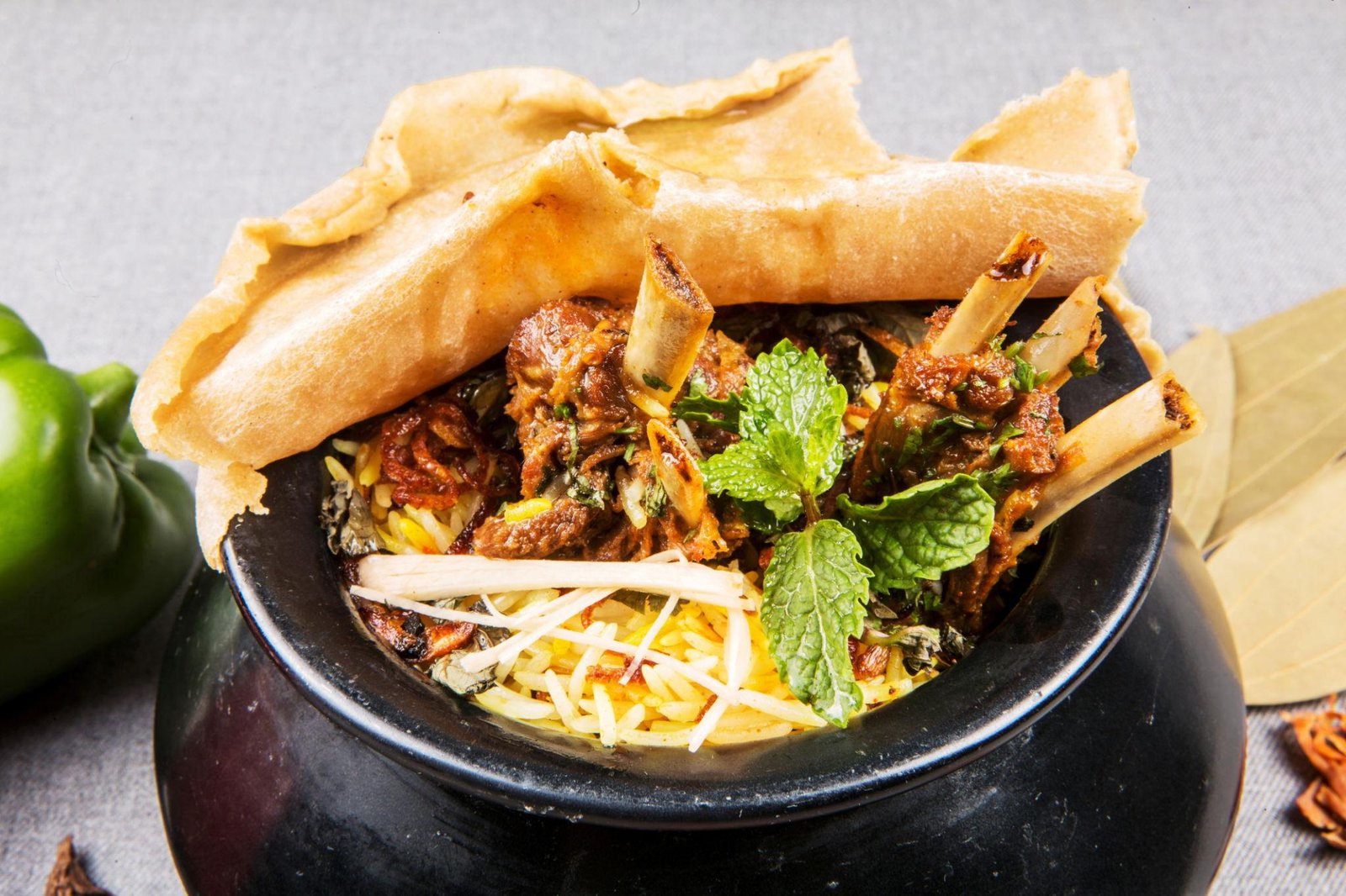 Authentic Hyderabadi Biryani in a Traditional Handi