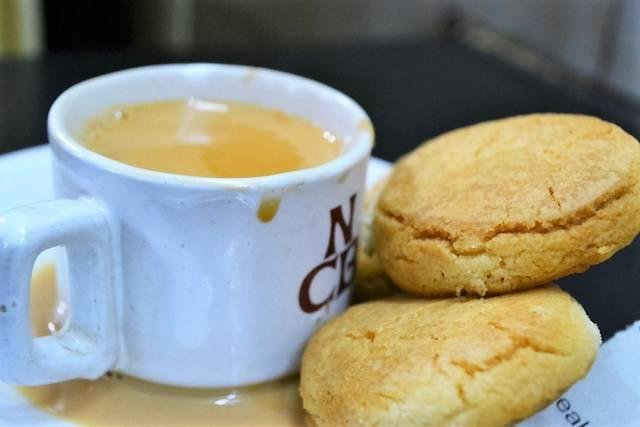 Classic Irani chai food and beverage served in a traditional Hyderabad café