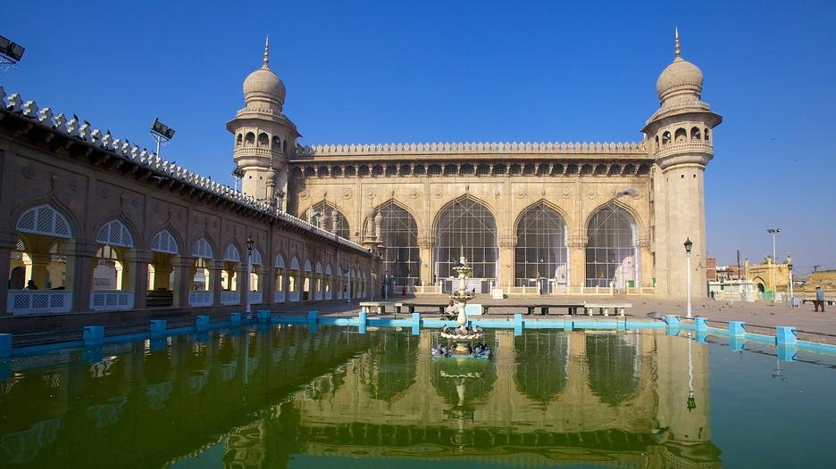 Historic Mecca Masjid showcasing beautiful Islamic architecture